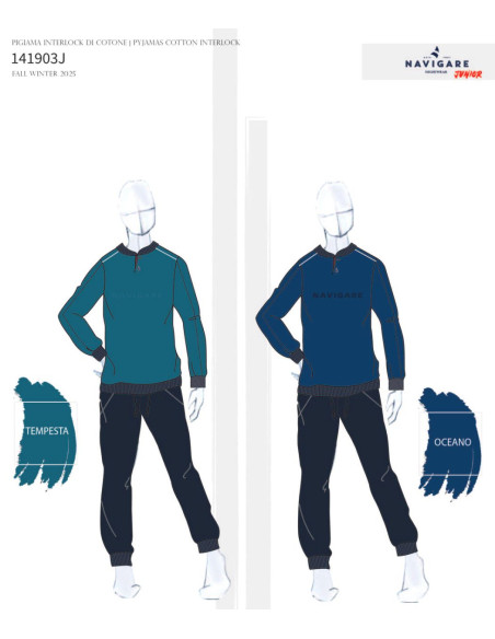 Pigiama da ragazzo in caldo cotone Navigare 141903J