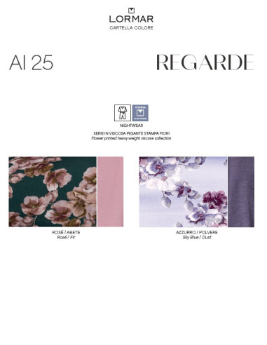 Pigiama donna in viscosa pesante fantasia Lormar Regarde REA653843