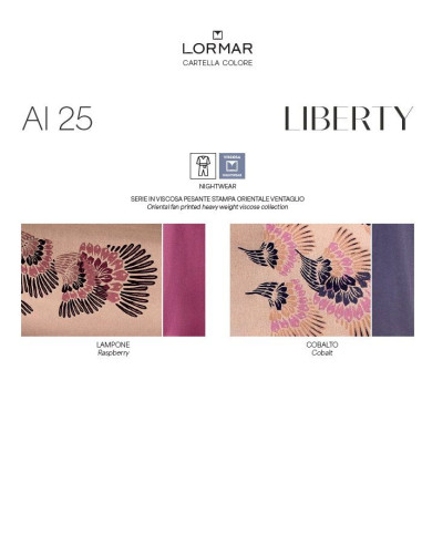 Pigiama donna in viscosa pesante fantasia Lormar Liberty LIB653816