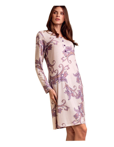 Woman heavy viscose jersey and cachemire pattern nightdress Lormar Pashmina PAS653821