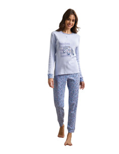 Pigiama donna in jersey di cotone caldo Il Granchio Lady GP6100 2