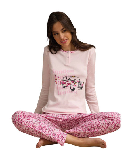 Pigiama donna in jersey di cotone caldo Il Granchio Lady GP6100
