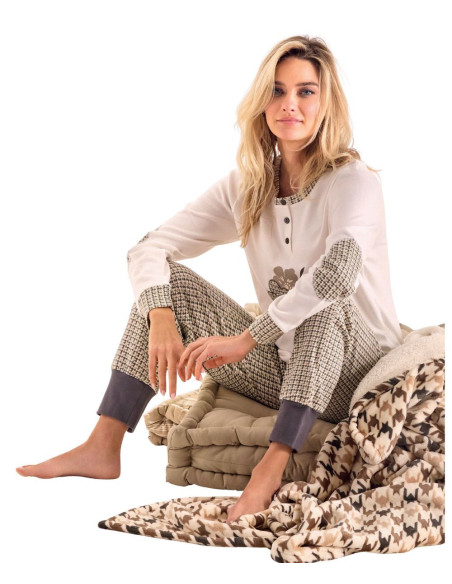 Pigiama donna in jersey di cotone caldo Infiore New Chic NWC652835