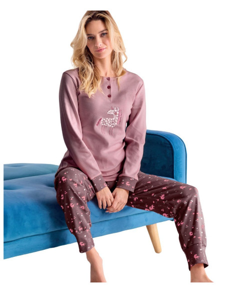 Warm cotton jersey women's pajamas Infiore Magic MGC652824