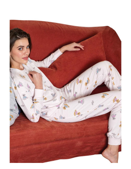 Warm cotton jersey women's pajamas Jadea Home 5245