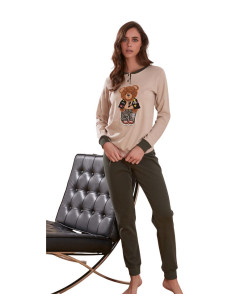 Women's warm cotton jersey pajamas Intimami ID1418
