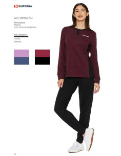 Women's warm cotton jersey pajamas Superga SWW25784