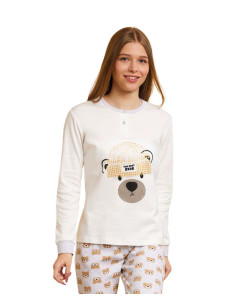 Girl's warm cotton jersey pajamas Il Granchietto GP7116