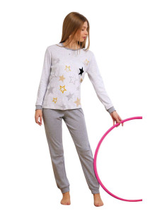 Girl's warm cotton jersey pajamas Il Granchietto GP7117 2