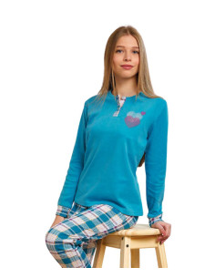 Girl's warm cotton jersey pajamas Il Granchietto GP7118