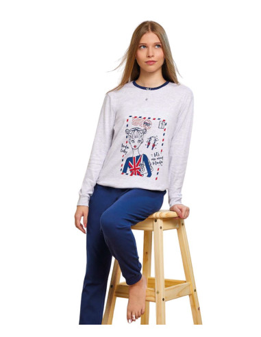Girl's warm cotton jersey pajamas Il Granchietto GP7119