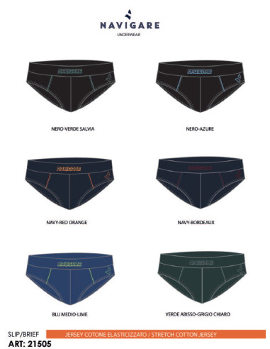 Group 6 men stretch cotton briefs Navigare 21505