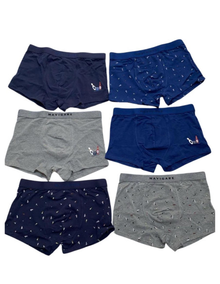 Gruppo 3 boxer uomo in cotone elasticizzato Navigare 21546
