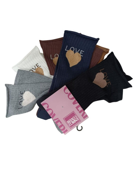 Calzino corto donna smollato in cotone caldo elasticizzato Coveri Chanel 13ASS