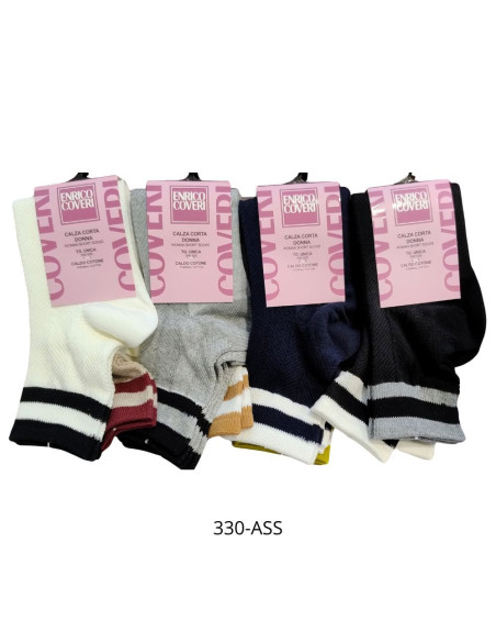 Women's warm stretch cotton short socks Coveri Elisa 330