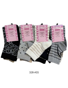 Women's warm stretch cotton short socks Coveri Elisa 333