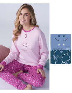Women's warm cotton jersey pajamas Karelpiu' KF9064