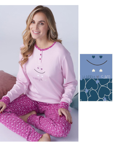 Women's warm cotton jersey pajamas Karelpiu' KF9064