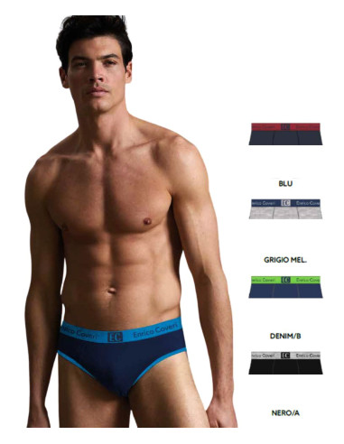 Gruppo 6 slip uomo in cotone elasticizzato Enrico Coveri ES1302