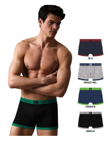 Gruppo 6 boxer uomo in cotone elasticizzato Enrico Coveri EB1302