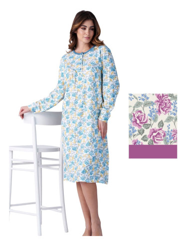 Women's warm cotton jersey nightdress Karelpiu' KF9024