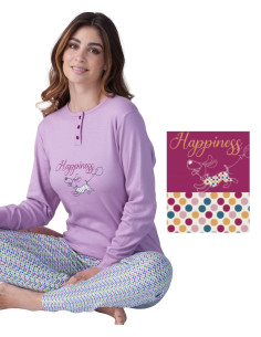 Pigiama donna in calda felpa di cotone Karelpiu' KF9080