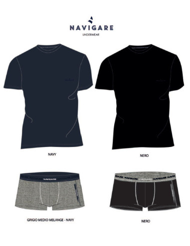 Completo uomo con t-shirt e boxer Navigare 21562