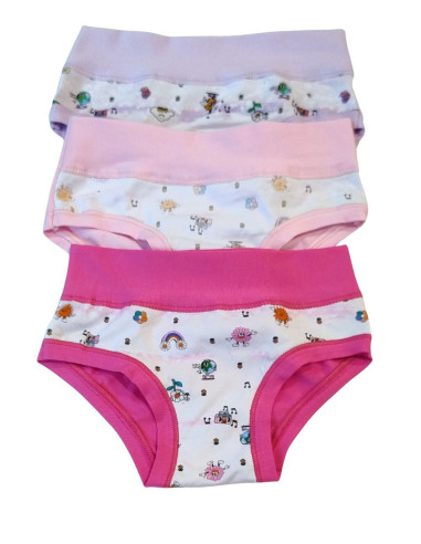 Gruppo 6 slip bambina in cotone elasticizzato Emy B2952