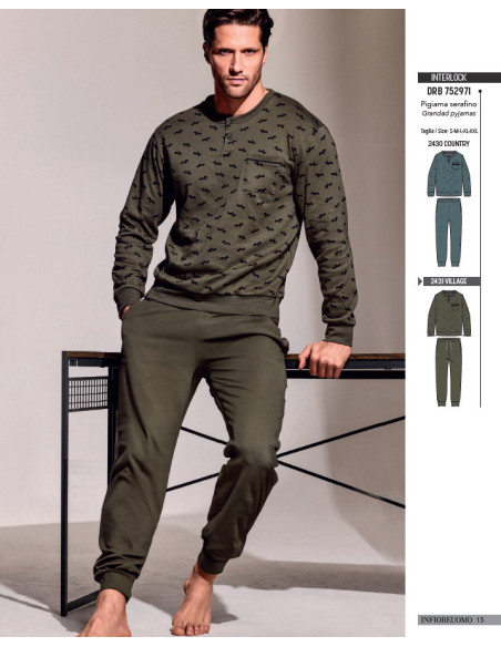 Pigiama in jersey di cotone caldo Infiore Uomo Derby 752971