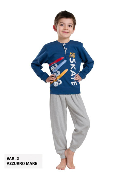Boy's warm cotton jersey pajamas Martellina M2003