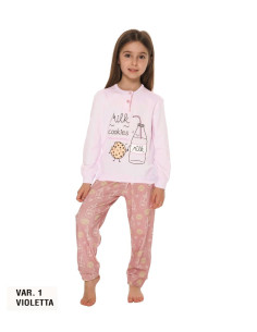 Girl's warm cotton jersey pajamas Martellina M2006 2