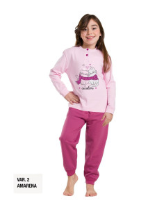 Pigiama da bambina in CALDO cotone Martellina M2008