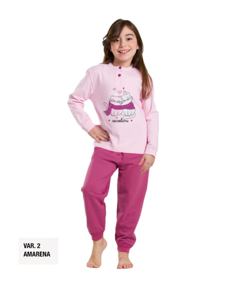 Pigiama da bambina in CALDO cotone Martellina M2008