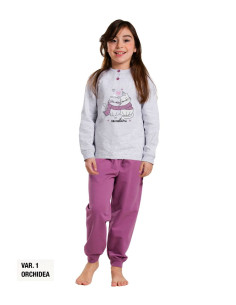 Girl's warm cotton jersey pajamas Martellina M2008 2