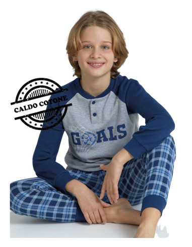 Boy's warm cotton jersey pajamas Il Granchietto GP4087