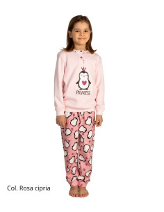 Pigiama da bambina in jersey di caldo cotone Gary 3020 2