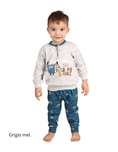 Newborn warm cotton jersey pajamas Gary 1023