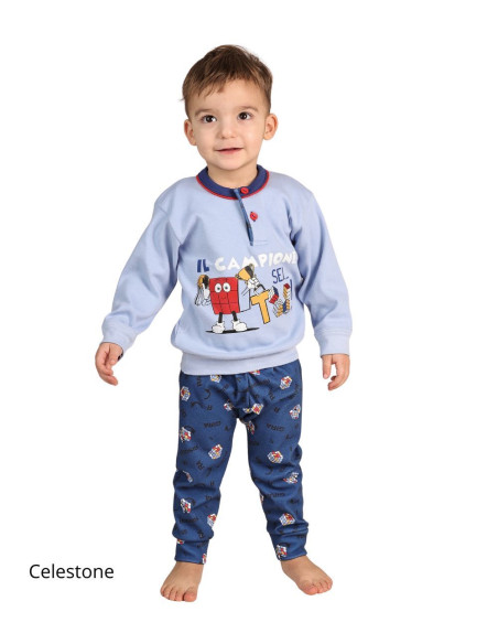 Newborn warm cotton jersey pajamas Gary 1023