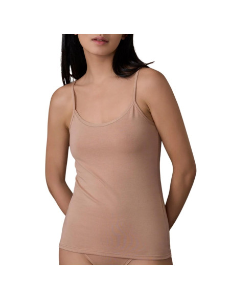 Women's stretch cotton narrow strap Top Ragno Dm05AE