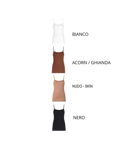 Top donna a spallina stretta in cotone elasticizzato Ragno Dm05AE