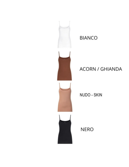 Top donna a spallina stretta in cotone elasticizzato Ragno Dm05AE