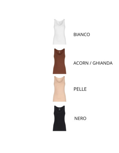 Canottiera donna a spalla larga in cotone elasticizzato Ragno DM05AJ