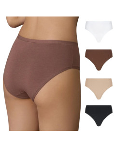 Gruppo 2 slip alti donna in cotone elasticizzato Ragno DM05BQ 2
