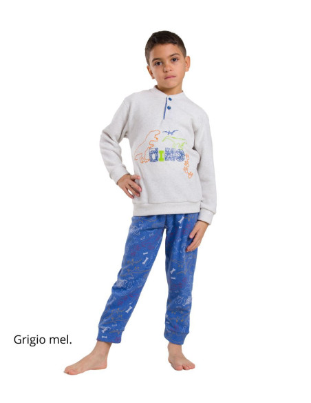 Boy's warm pluce cotton jersey pajamas Martellina M2011