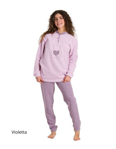 Girl's warm plush cotton jersey pajamas Martellina M4016