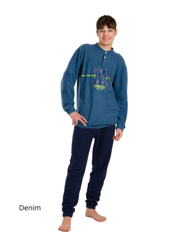 Boy's warm plush cotton jersey pajamas Martellina M4010