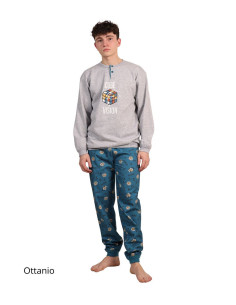 Boy's warm fleece cotton pajamas for boys Gary 4047 12-16 years