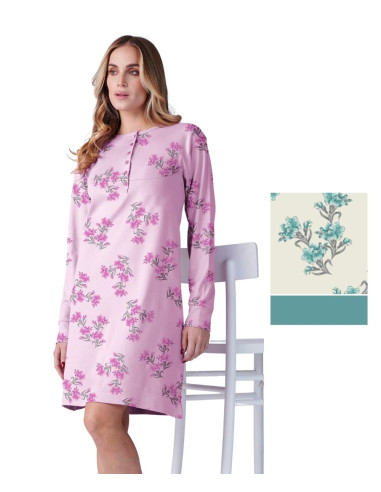 Camicia da notte donna in jersey di cotone caldo Karelpiu' KF9001