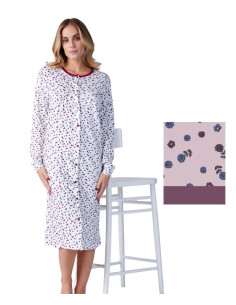 Women's warm cotton jersey clinic nightdress Karelpiu' KF9012