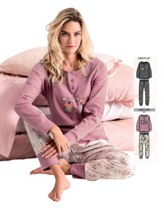 Warm cotton jersey women's pajamas Infiore Koala KLO652989